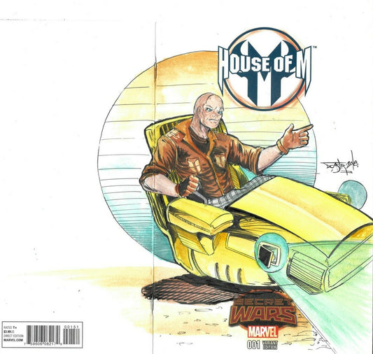 House of M: Secret Wars 2015 #1 Blank Cover Variant Comic W Original DCastr Art 