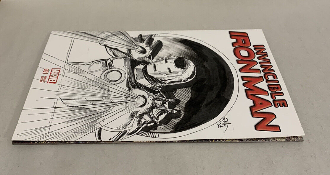 Invincible Iron Man #1 Sketch Variant Cover Comic W Original Art Dave Castr