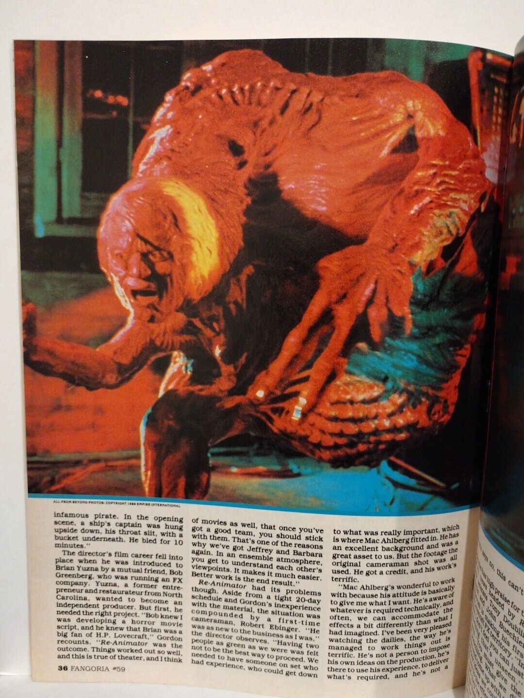 Fangoria Magazine #59 (1986) Starlog Demons From Beyond The Fly Tales Darkside