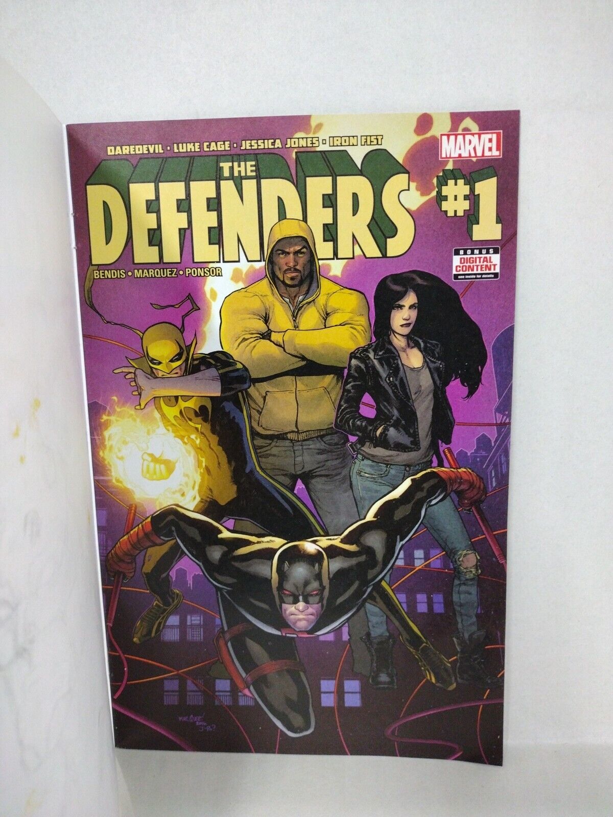 Defenders 1 (2017) Marvel Sketch Cover Comic Original Jose JAG Guillen Art W COA