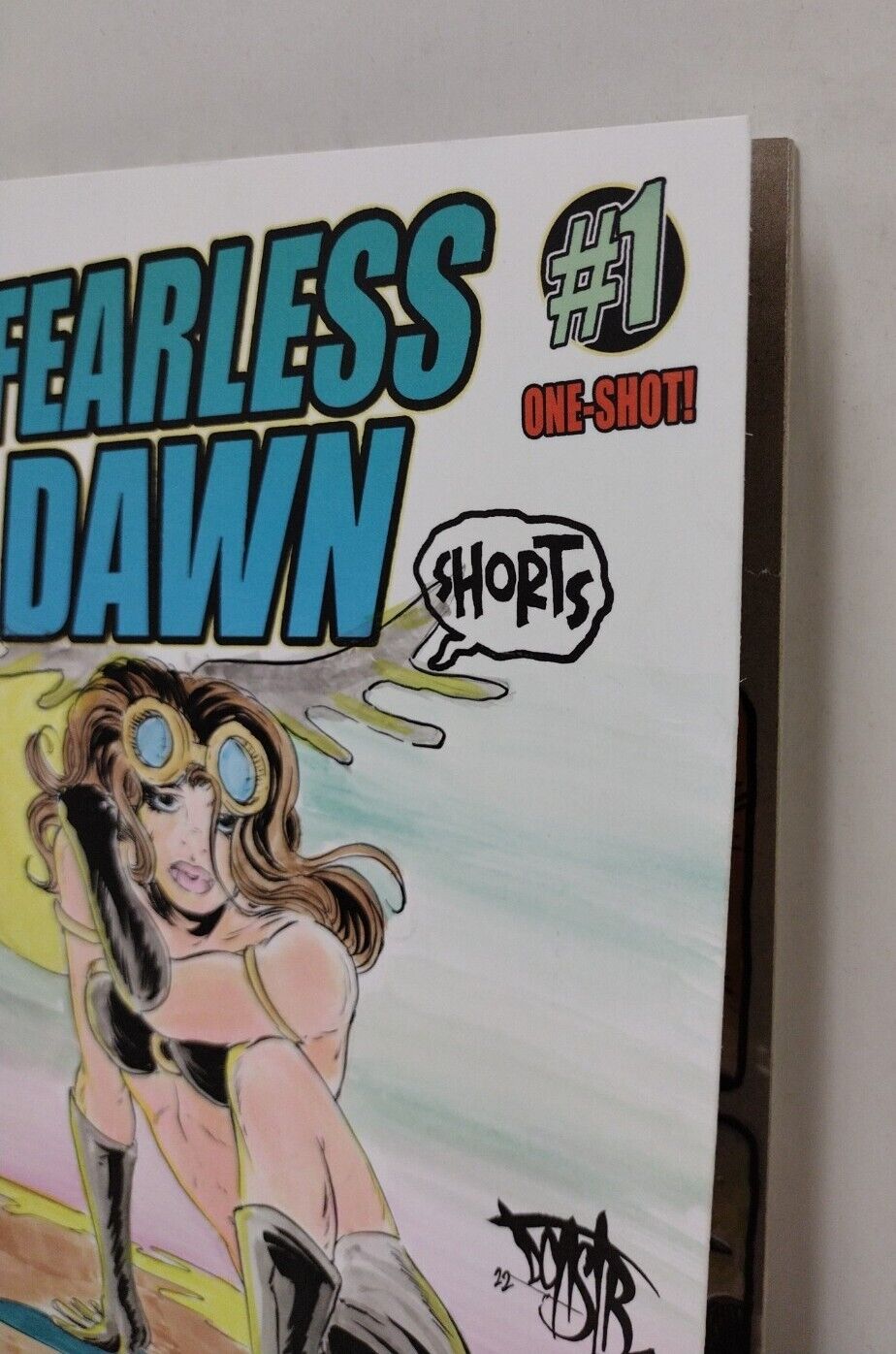 Fearless Dawn Shorts #1 (2022) Blank Cover Comic W Original DCastr Art ARG 376