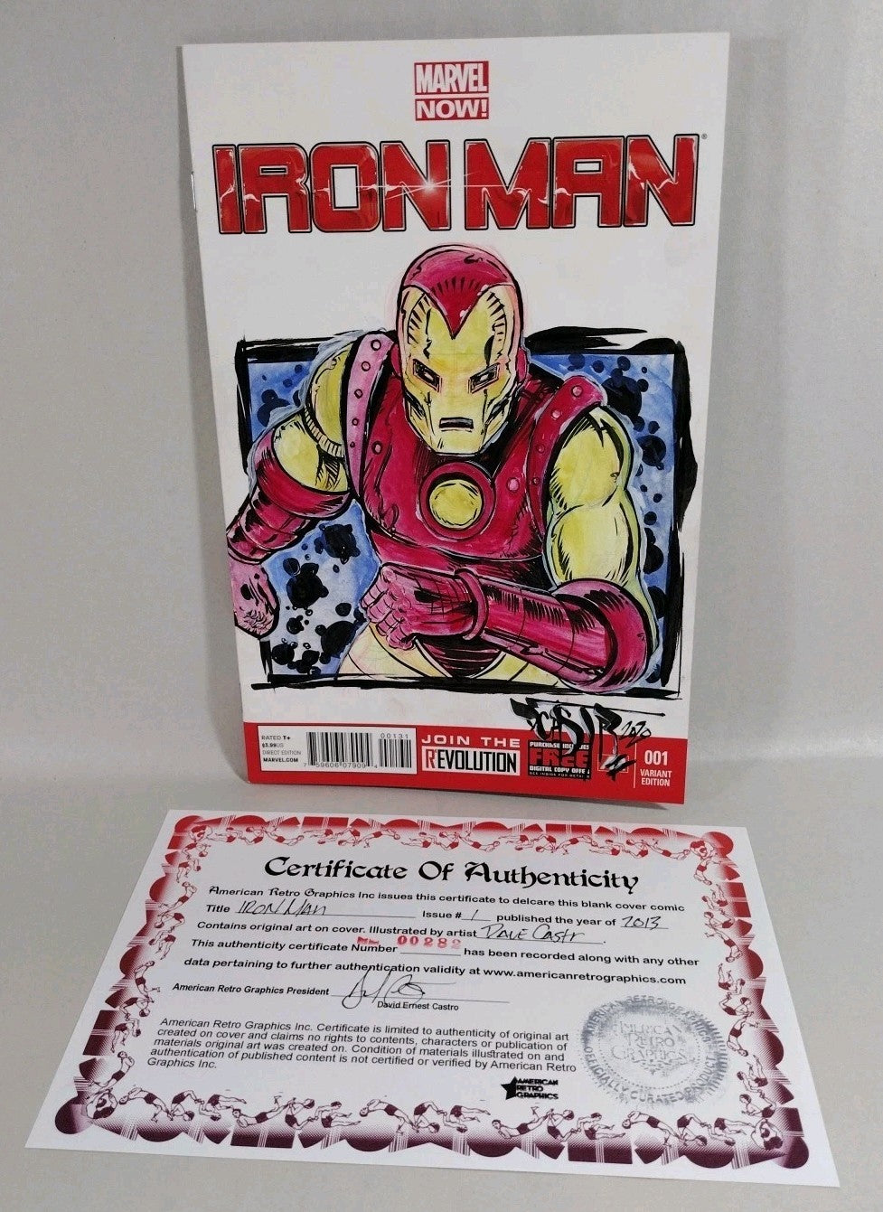 Iron Man #1 (2013) Marvel Comic Sketch Variant Cover w Original Dave Castr Art