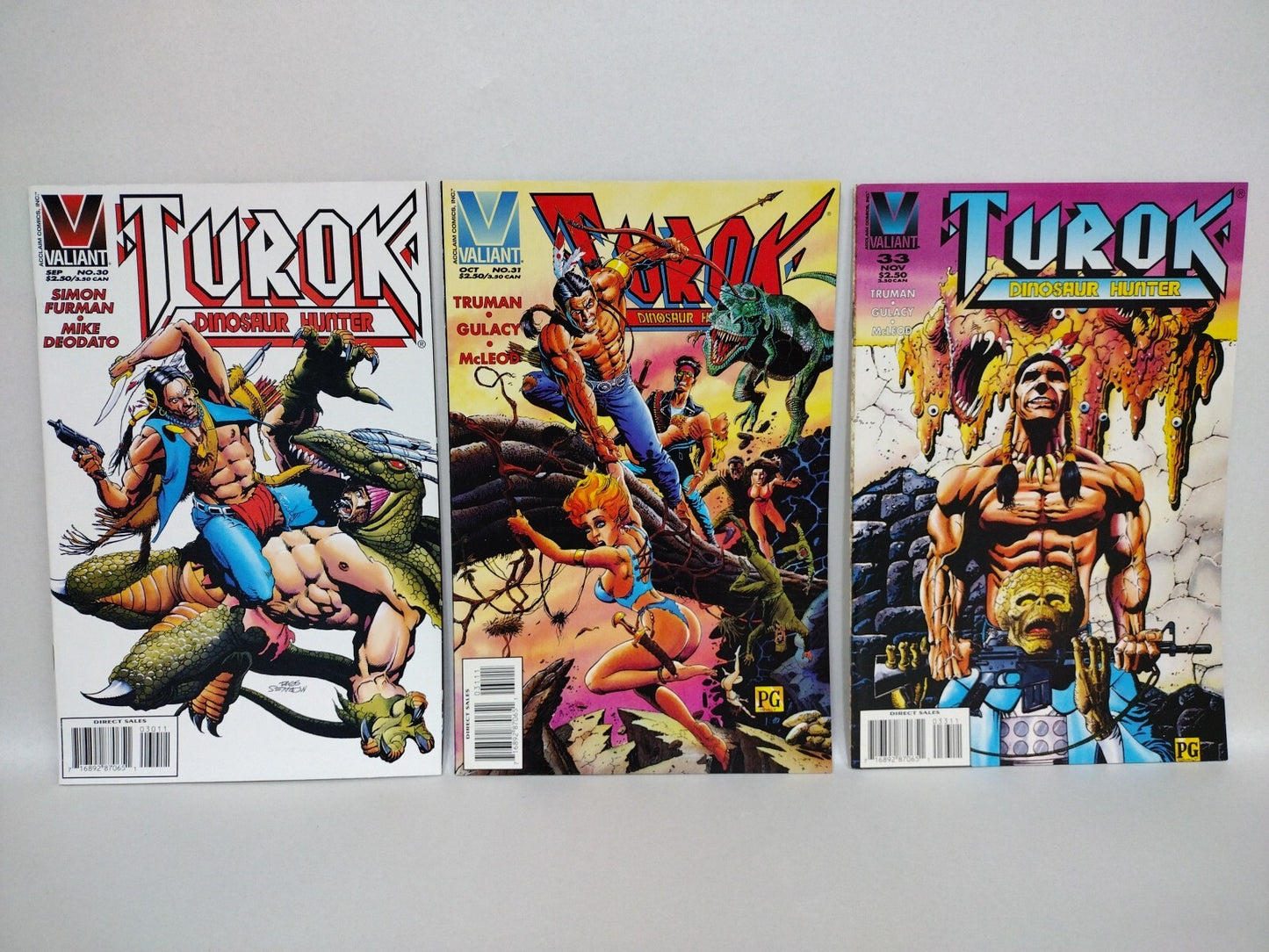 Turok Dinosaur Hunter (1995) Valiant Comic Lot Set #30 31 33 VF