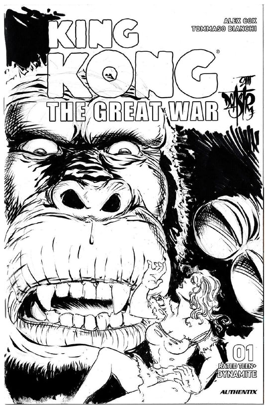 King Kong The Great War #1 (2023) Blank Sketch Cover Comic W Original DCastr Art