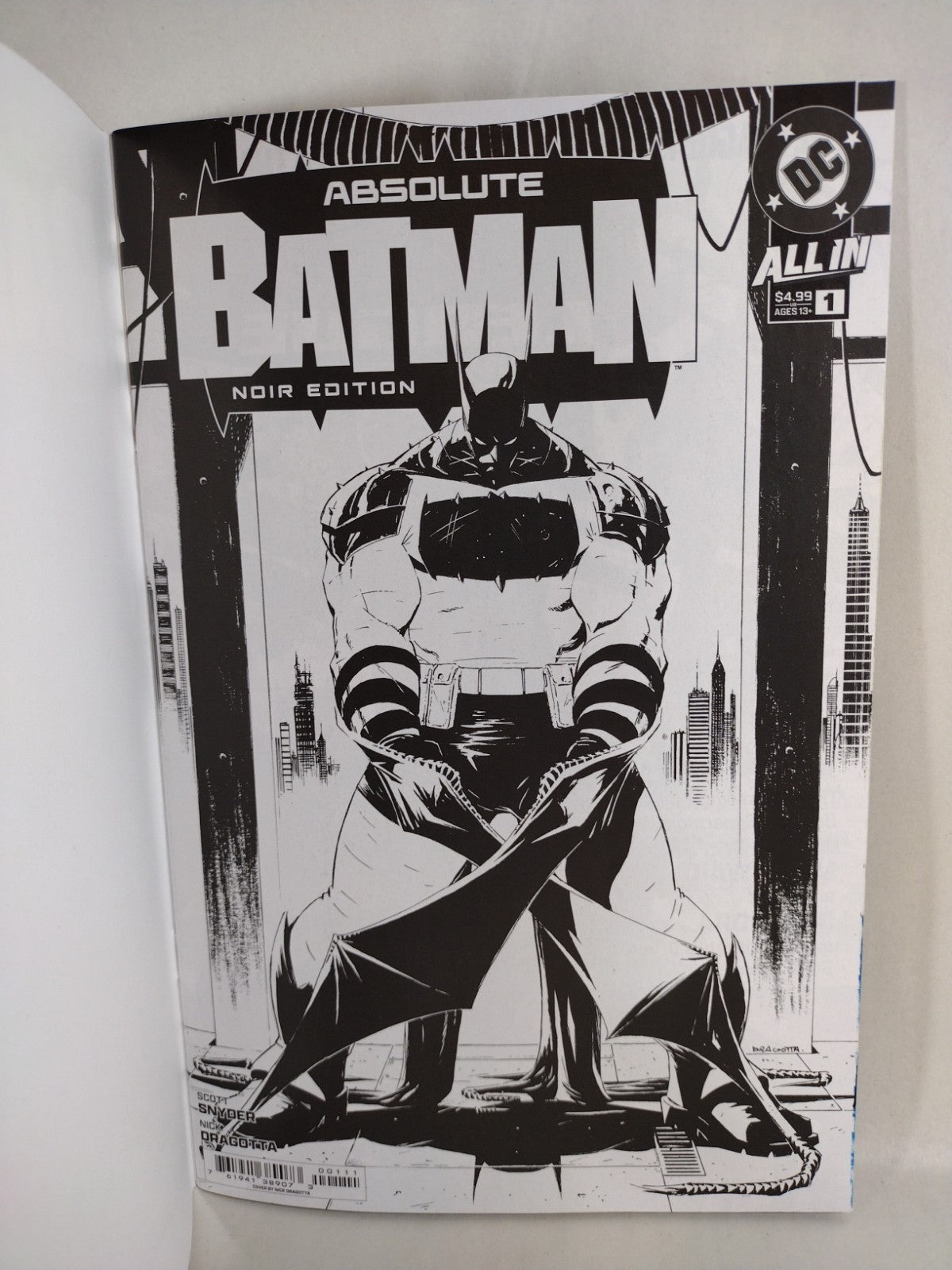 Absolute Batman Noir #1 DC Comic Sketch Variant Cover W Original Dave Castr Art