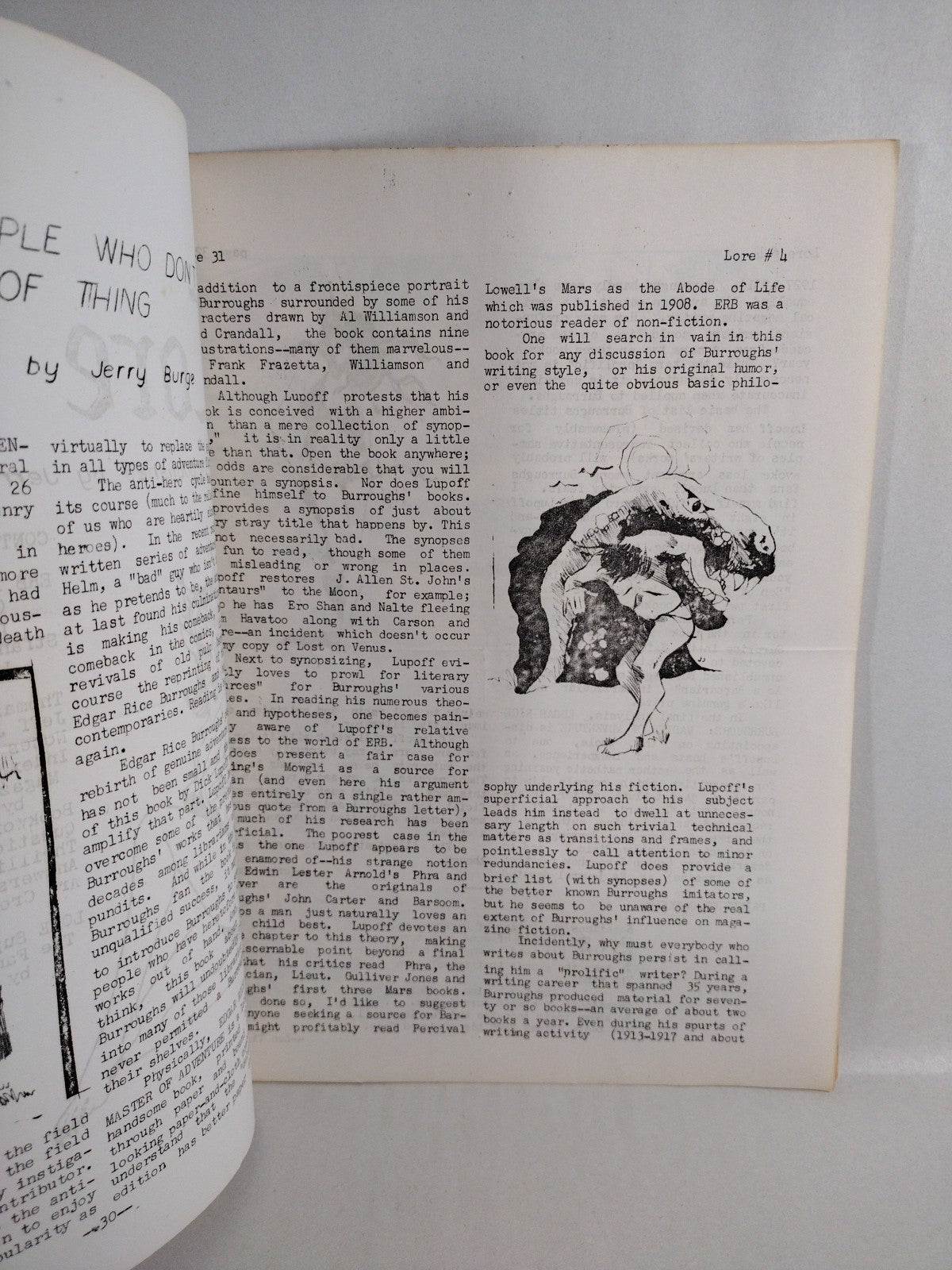 Lore (1966) Jerry Page Fanzine Lot #4 5 6 8 9 Early Jeffery Jones Art