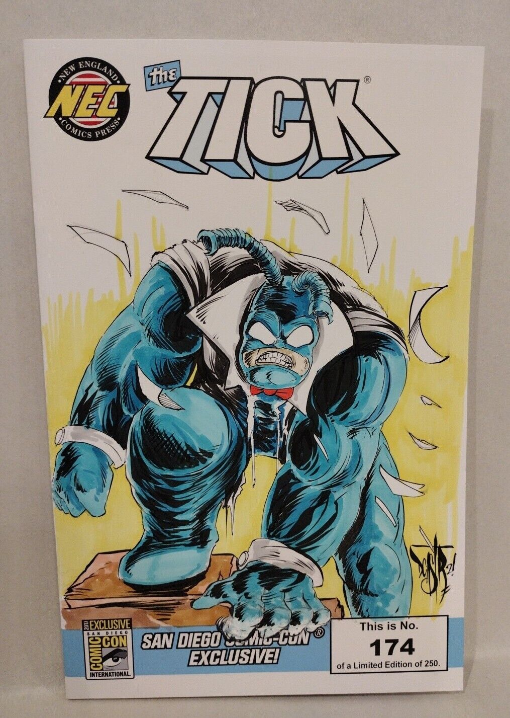 THE TICK SDCC 2017 NEC Blank Sketch Cover Variant W Original DCastr Art 174/250