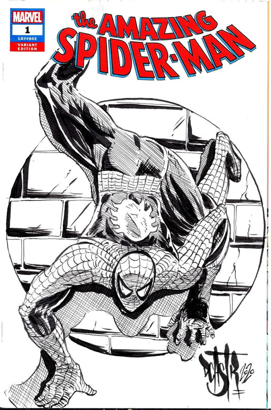 Amazing Spider-Man #1  Blank Sketch Variant Cover Comic W Original Dcastr Art