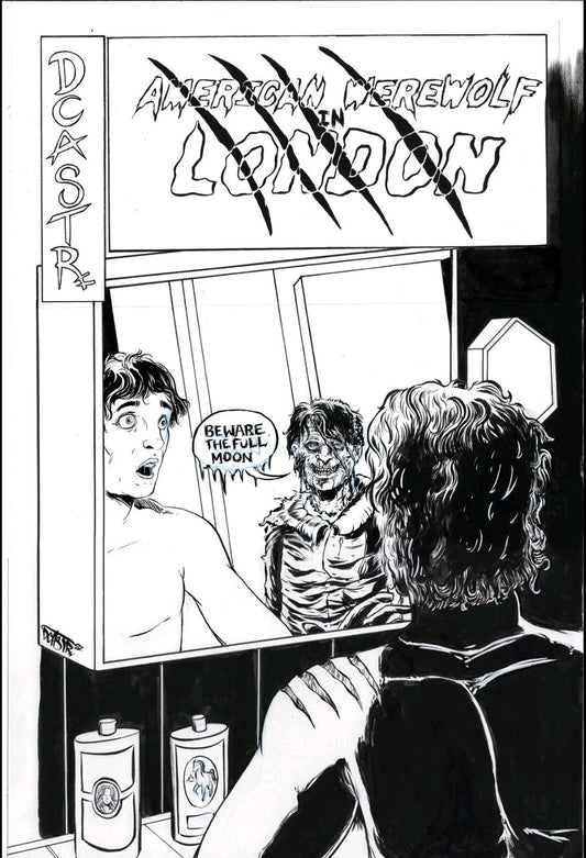 American Werewolf In London #2 (2025) Faux Comic Cover Original + Color DCastr