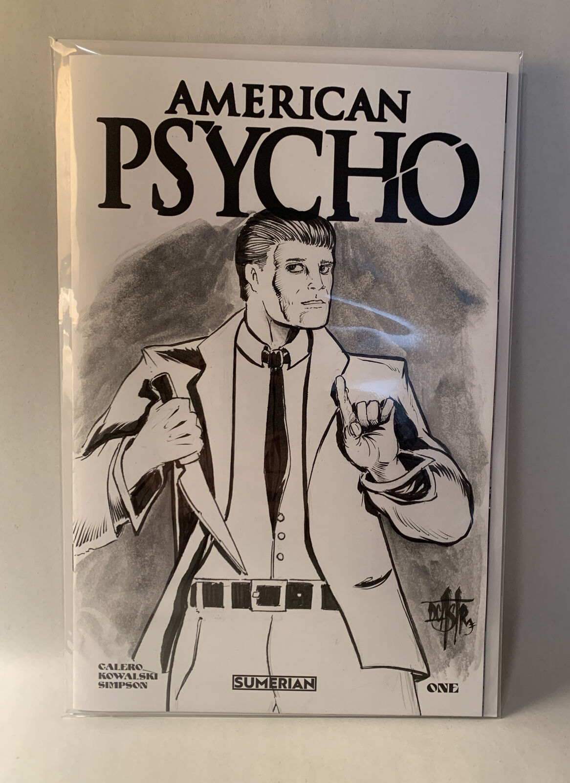 AMERICAN PSYCHO #1 Blank Sketch Cover variant Comic W Original Dave Castr Art