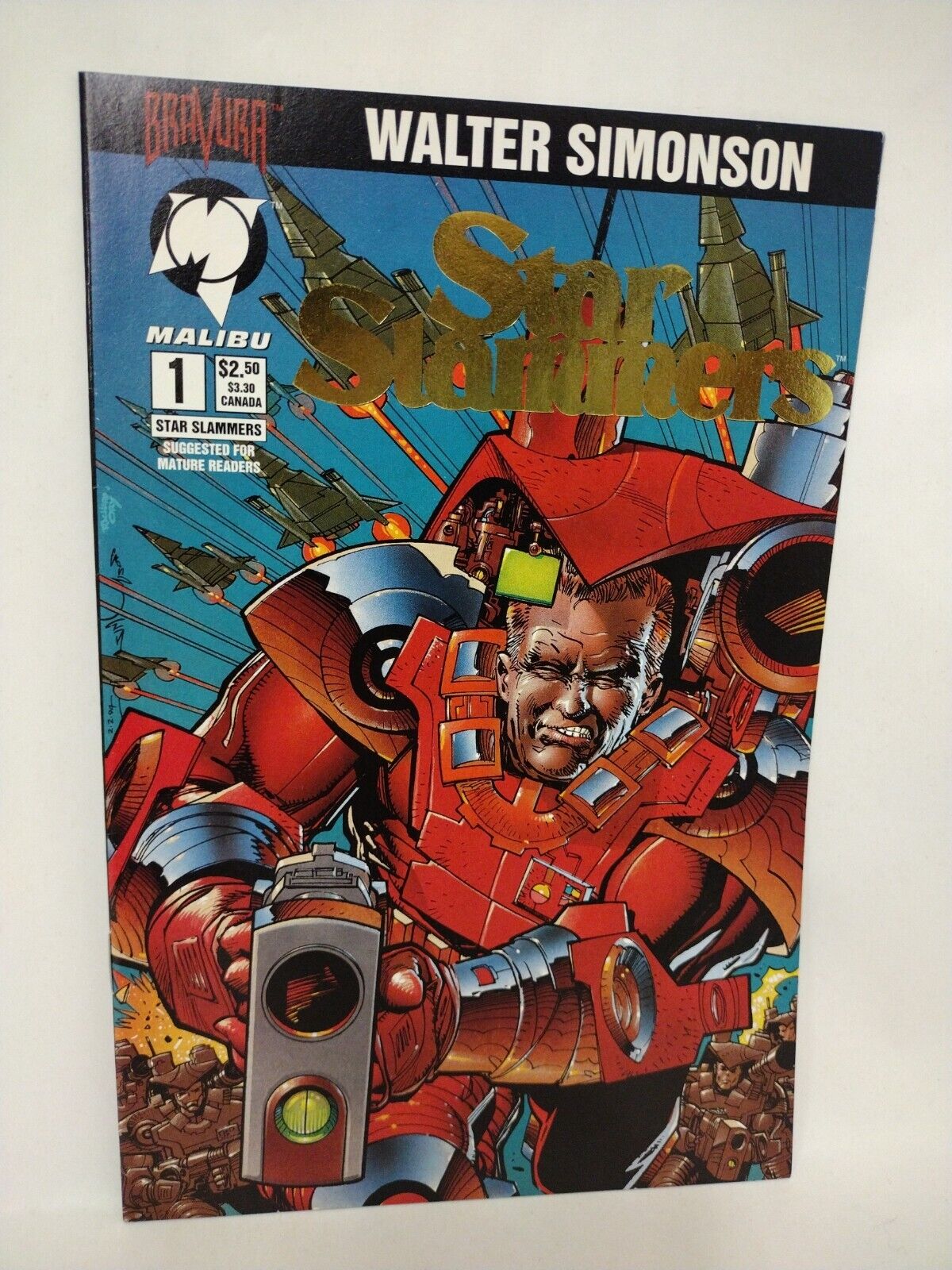 Walter Simonson Star Slammers (1994) Malibu Bravura Gold Foil Logo Variant Comic