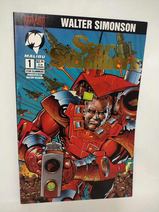 Walter Simonson Star Slammers (1994) Malibu Bravura Gold Foil Logo Variant Comic