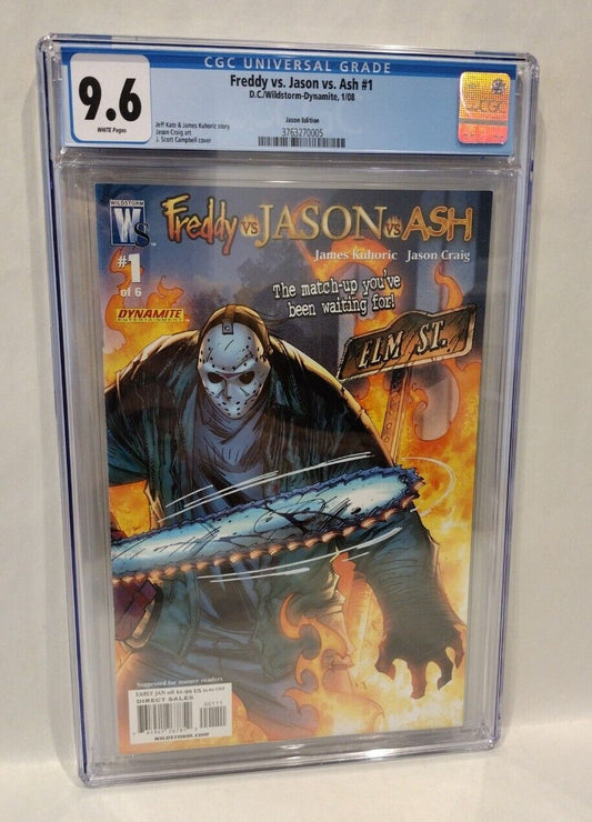 Freddy vs Jason vs Ash #1 (2008) Wildstorm DC Comic CGC 9.6 J Scott Campbell NM