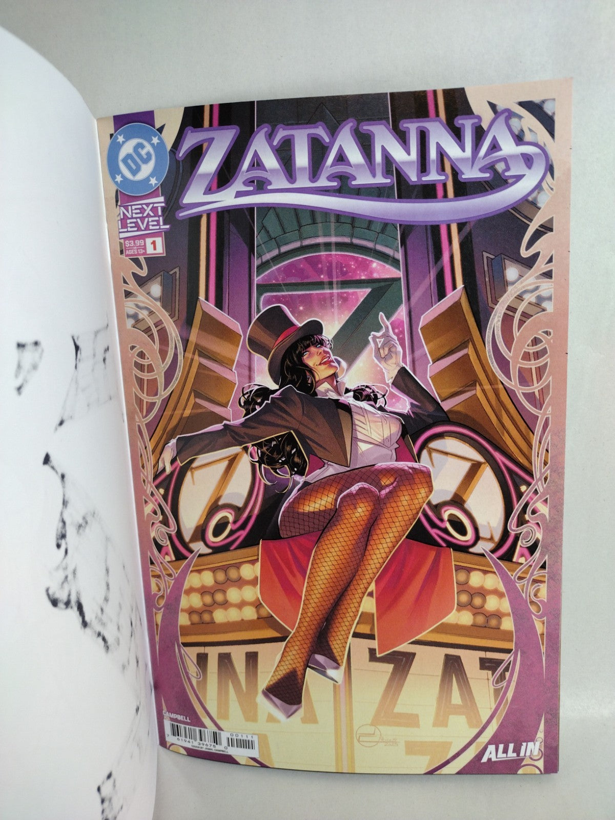 Zatanna #1 (2026) DC All In Comic Sketch Cover Variant W Original Dave Castr Art