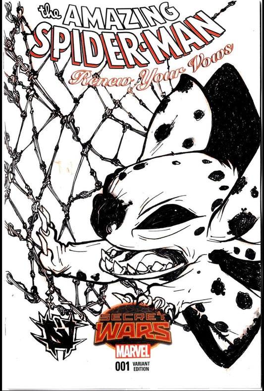 Amazing Spider-Man Renew You Vows 1 Marvel Sketch Cover Comic W Original JAG Art