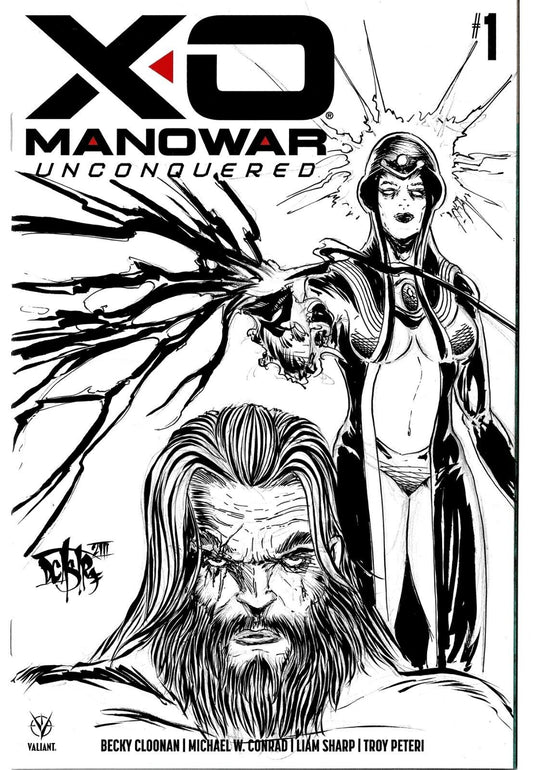 X-O Manowar Unconquered 1 (2023) Valiant Comic Blank Cover w Original DCastr Art