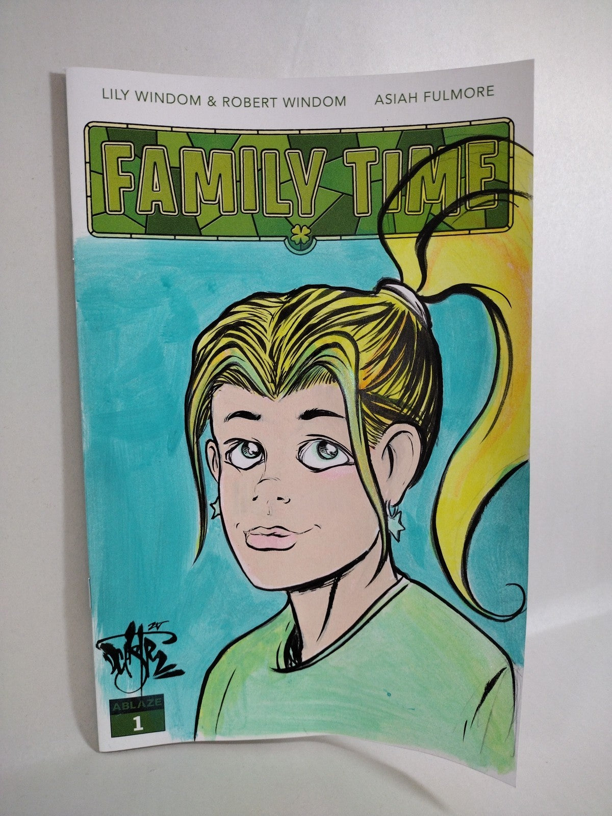 Family Time #1 (2022) Ablaze Sketch Cover Comic W Original Dave Castr Art