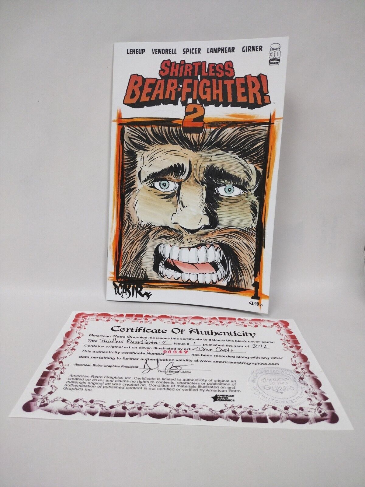 Shirtless Bear-Fighter 2 #1 (Of 7) Blank Sketch Cover W ORIGINAL ART DCASTR 