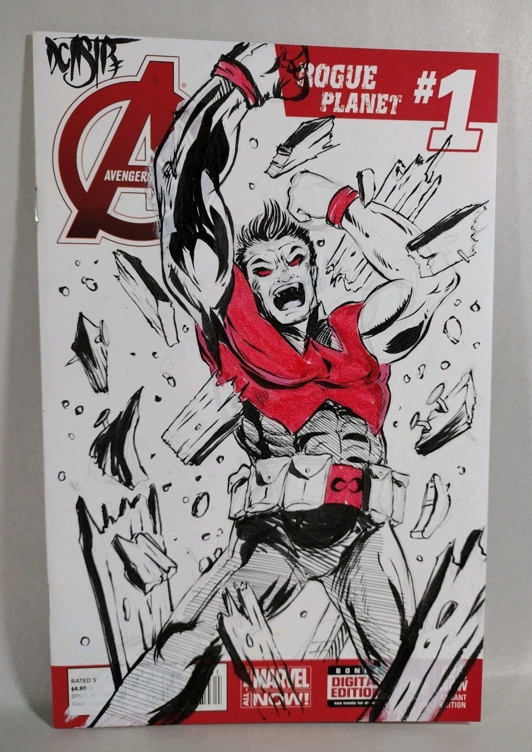 Avengers #24 (2014) Marvel Sketch Cover Variant Comic W Original Dave Castr Art