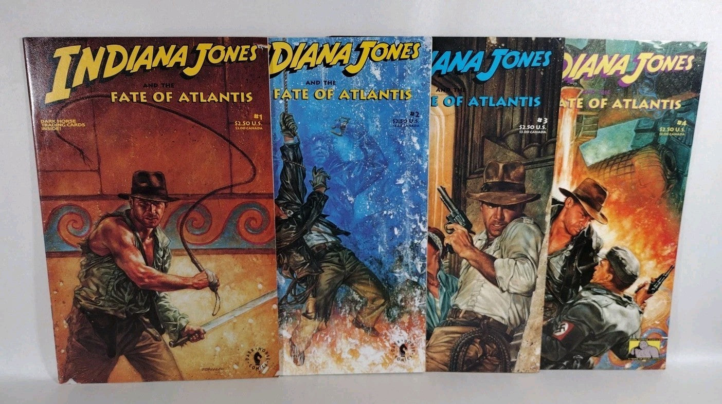 Indiana Jones & The Fate of Atlantis (1991) Complete Dark Horse Comic Lot  #1-4