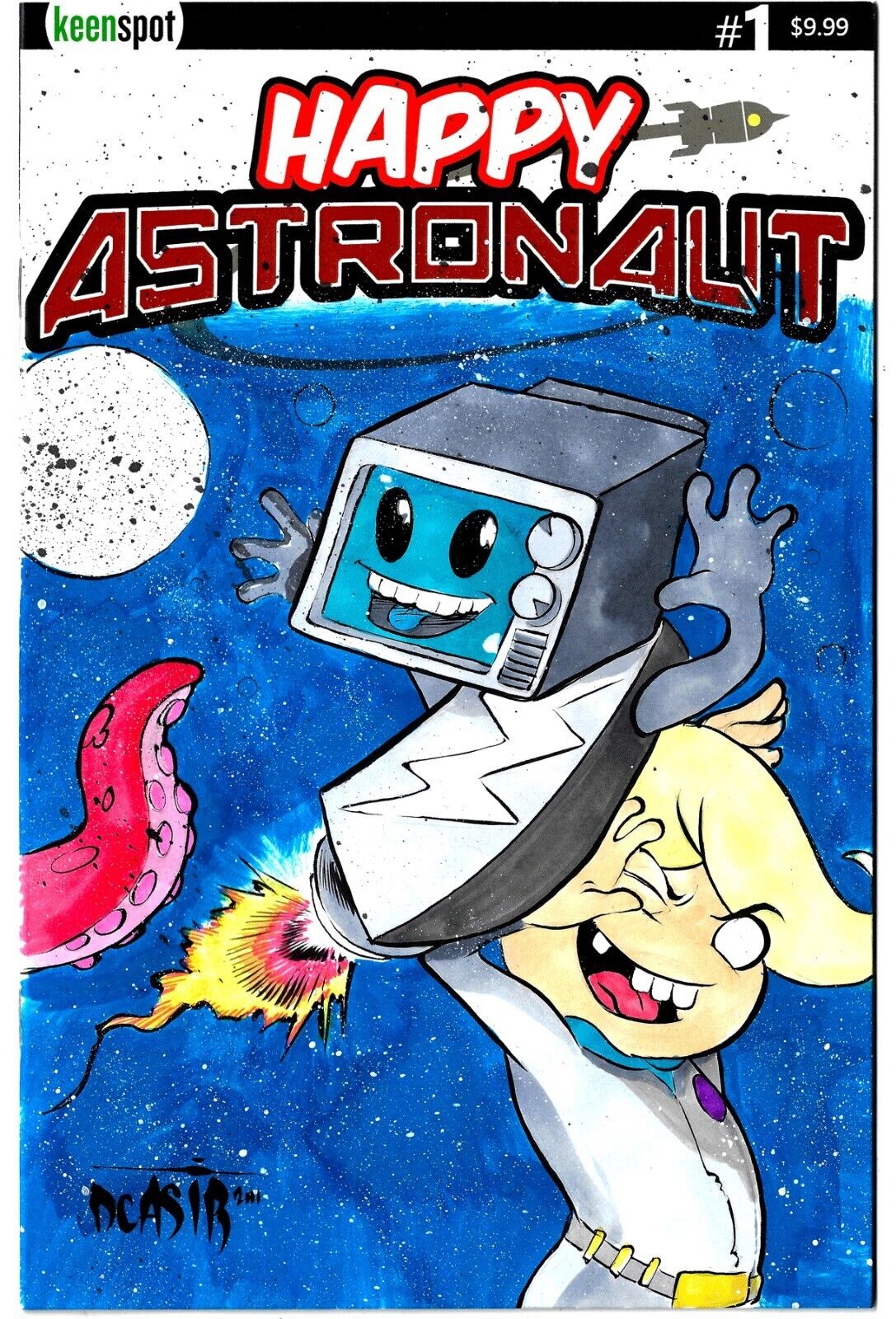 Happy Astronaut 1 Keenspot 2023 Sketch Variant Cover Comic W Original DCastr Art