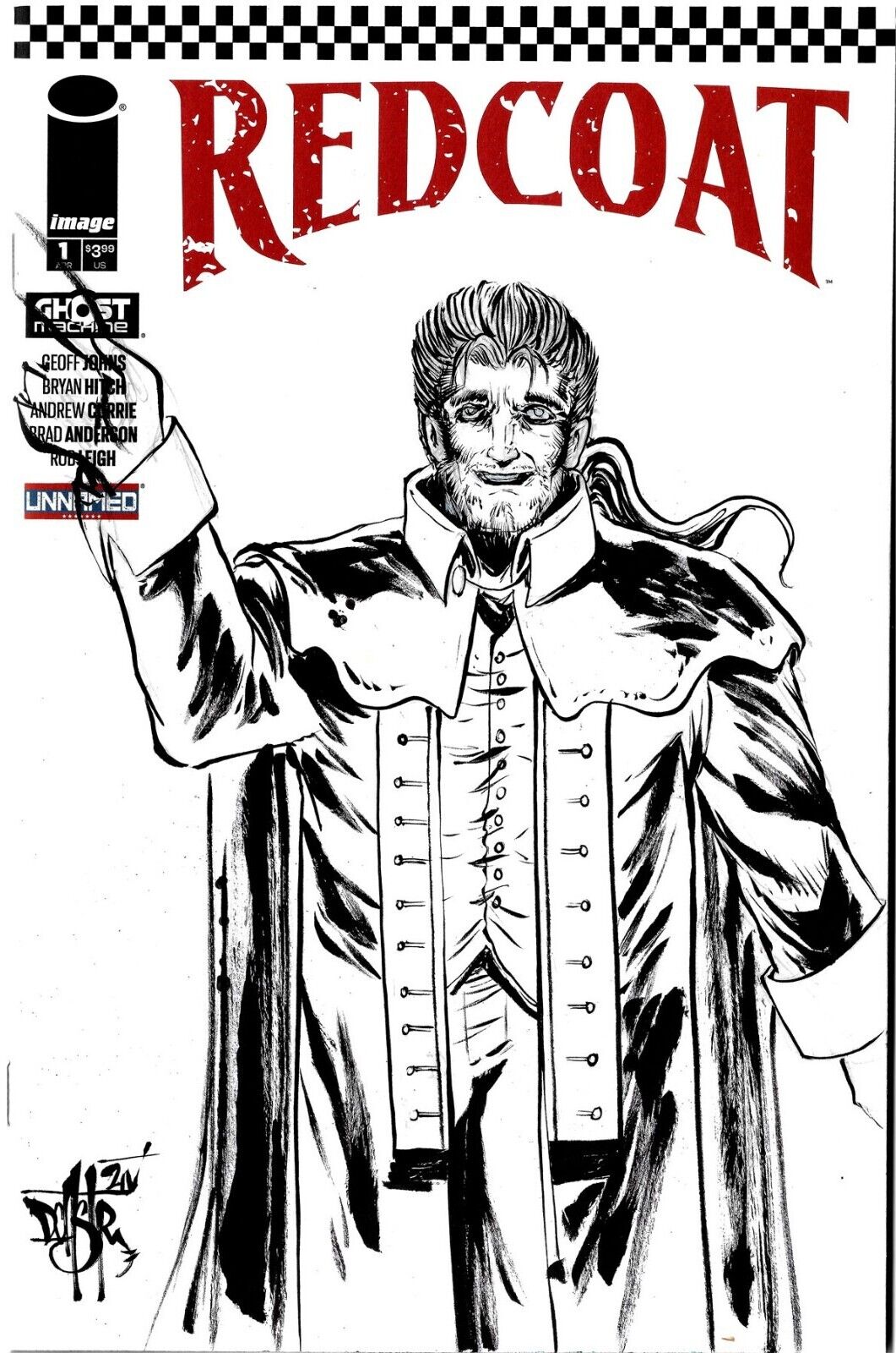 Red Coat #1 (2024) Ghost Machine Image Comic Sketch Variant Cover W Original Art