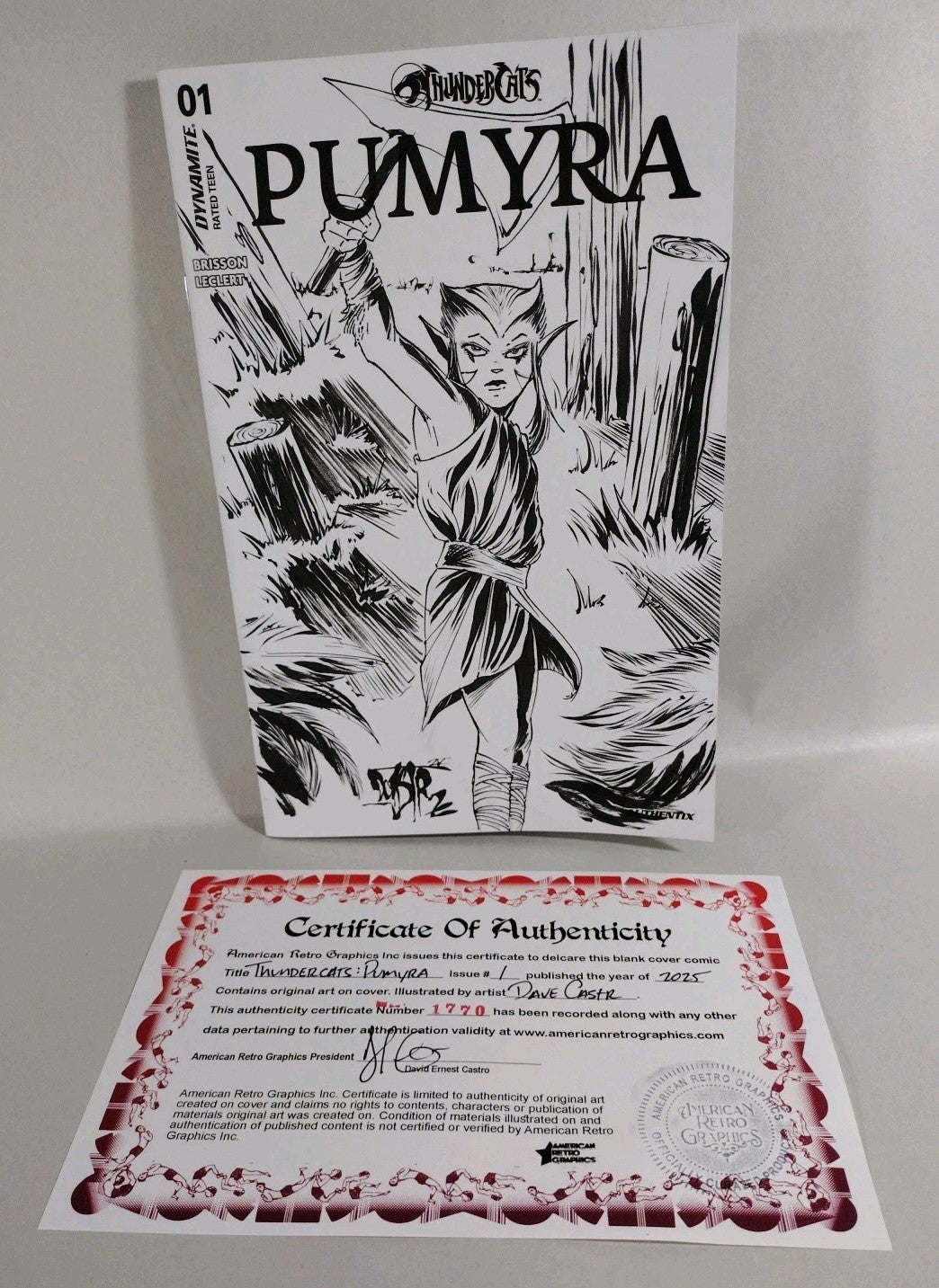 Thundercats Pumyra 1 (2025) Dynamite Sketch Cover Comic W Original DCastr Art