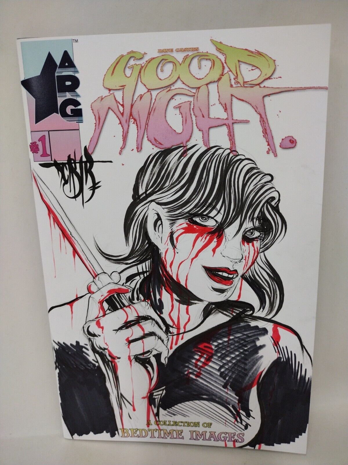 Dave Castr's Good Night #1 Blank Variant ARG Comic w Original Art COA #387