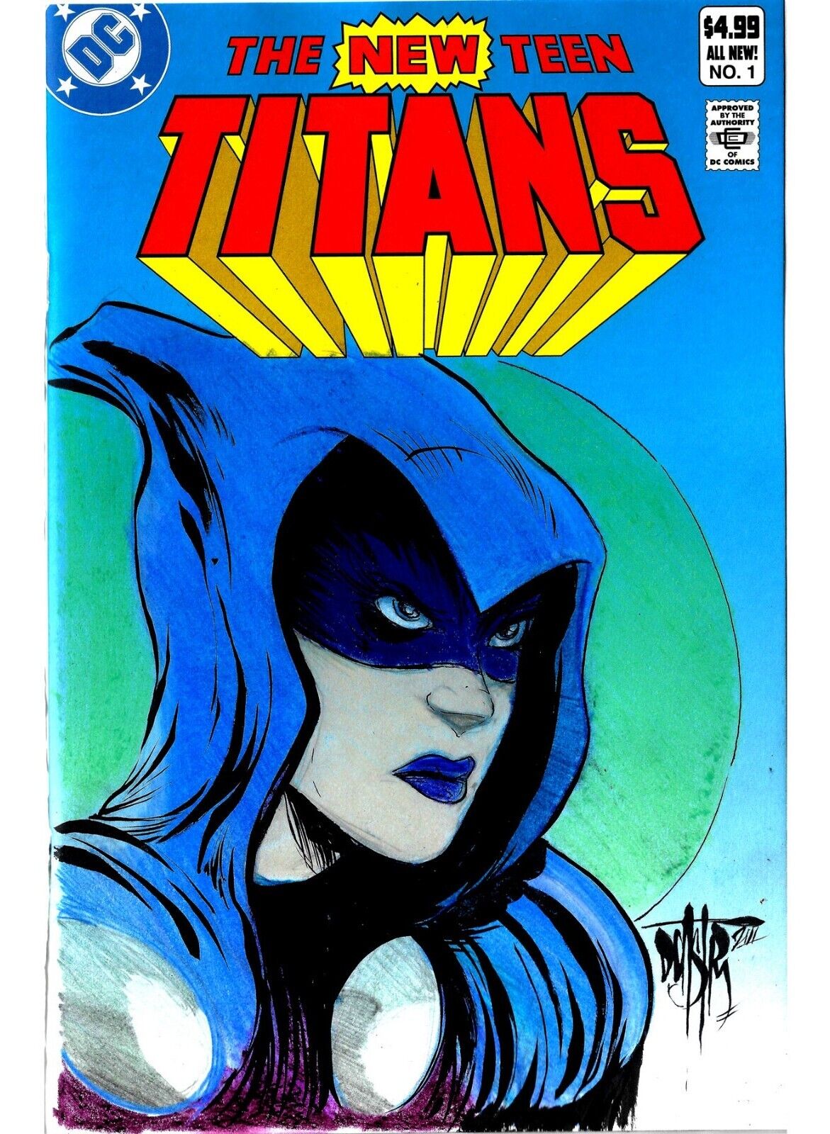 NEW TEEN TITANS #1 (2023) DC Comic Facsimile Ed Sketch Variant W Original Art