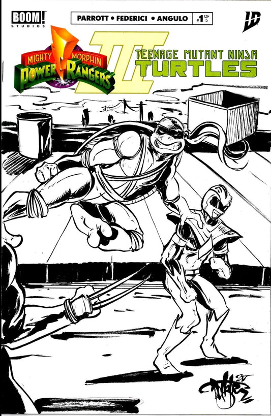 MMPR TMNT III 1 (2025) IDW BOOM Sketch Cover Variant Comic W Original DCastr Art