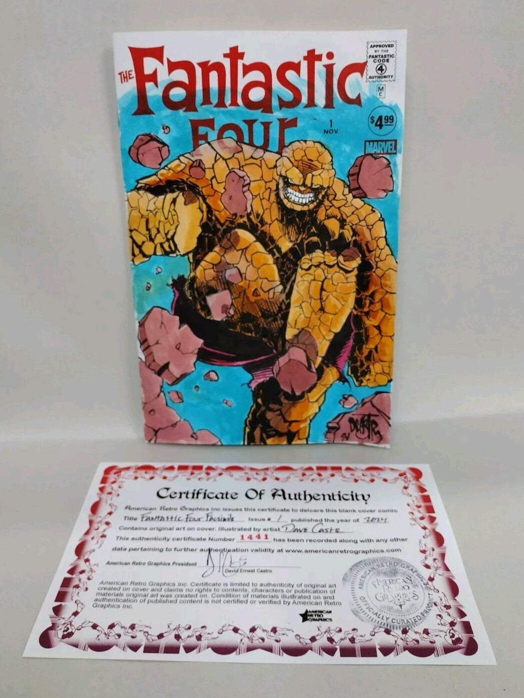 Fantastic Four 1 Marvel Comic 2025 Facsimile Sketch Cover W Original DCastr Art