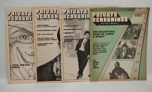 Private Screenings (1975) Film Fanzine Lot Set #2 3 4 5 Three Stooges Batman 