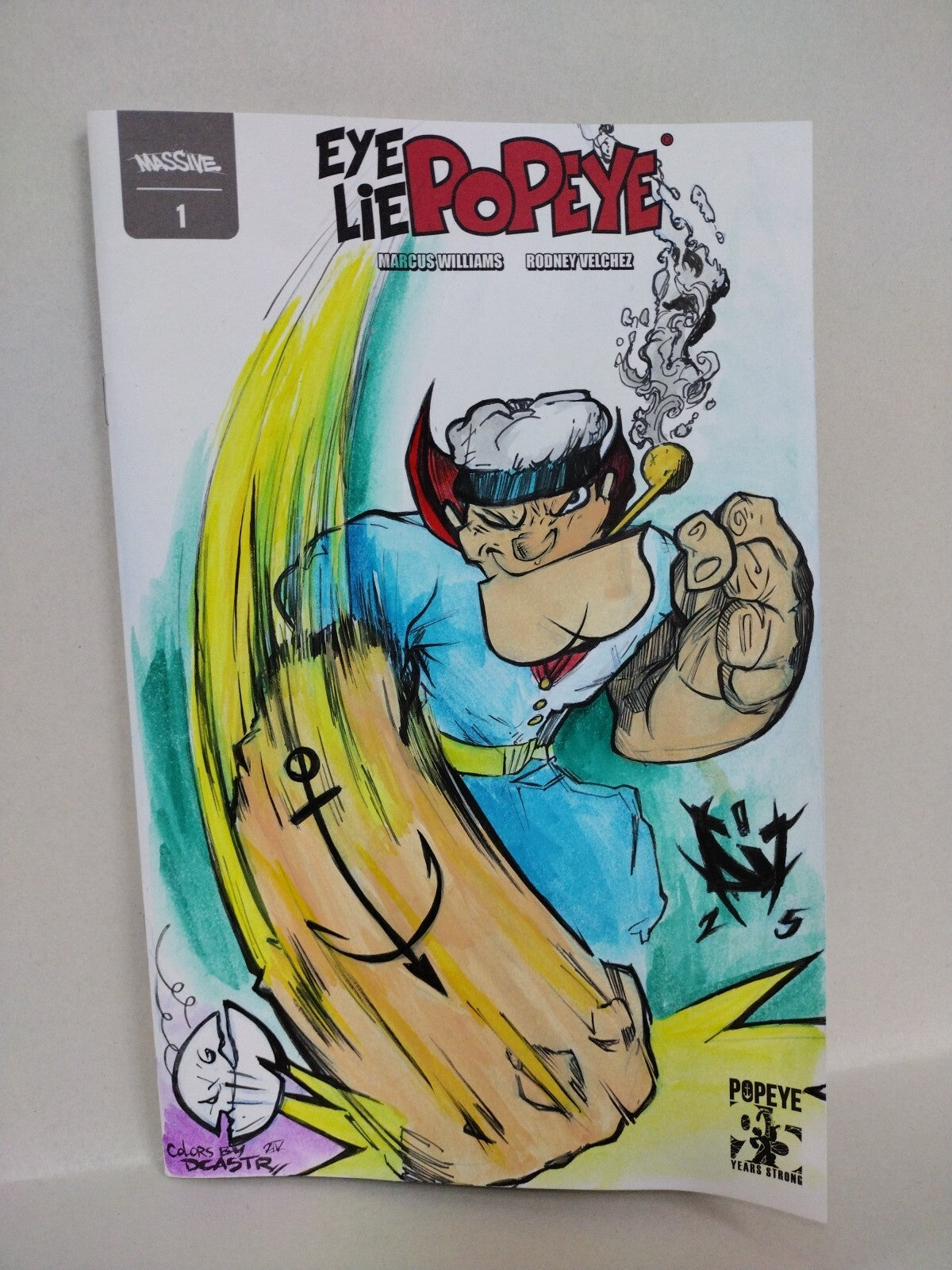 Popeye Eye Lie 1 (2024) Massive Sketch Variant Comic W Original Jose Guillen Art