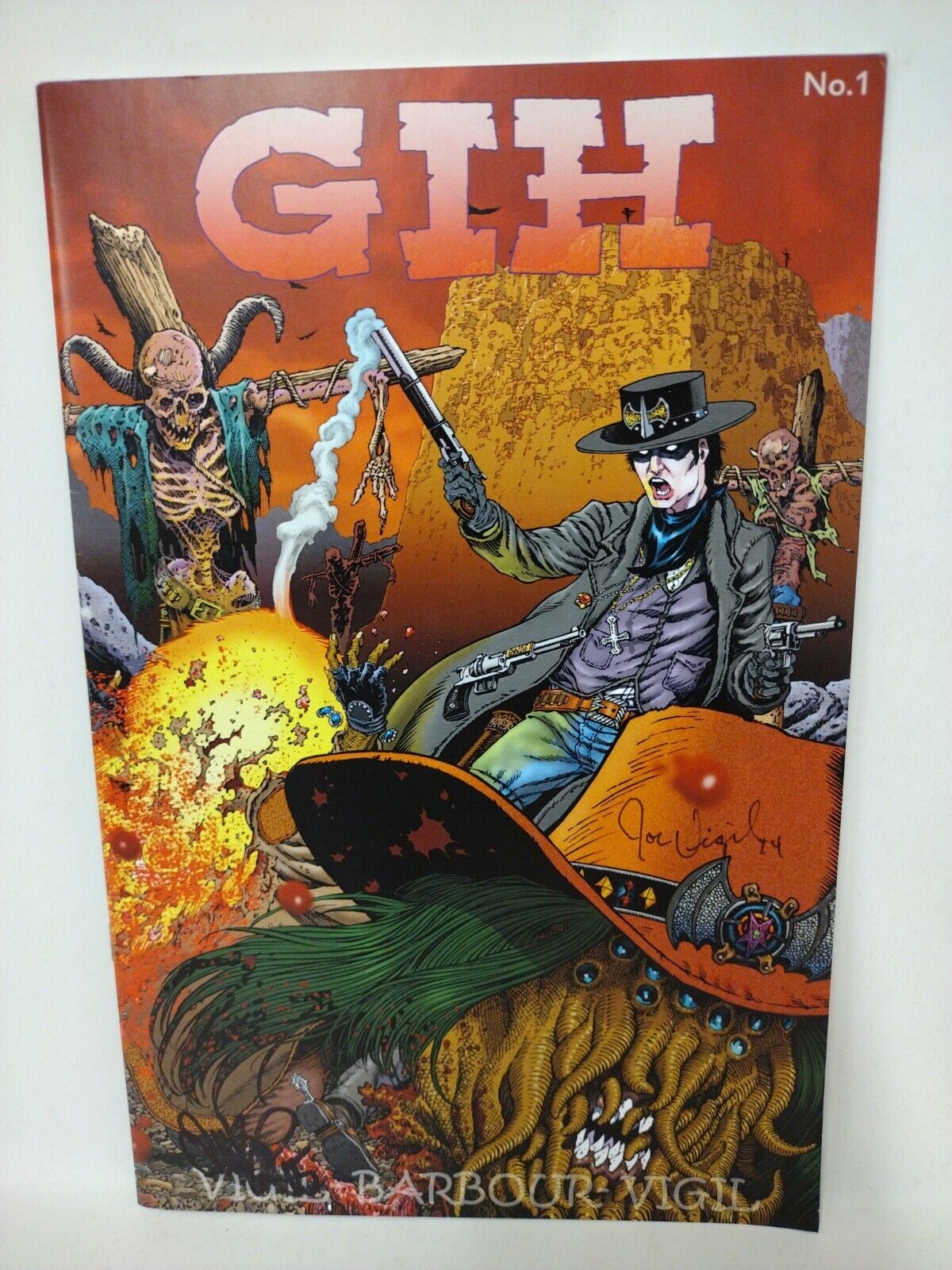 Gunfighters In Hell (2014) GIH #1 & 2 Rare Reprint Issues Signed Tim Joe Vigil