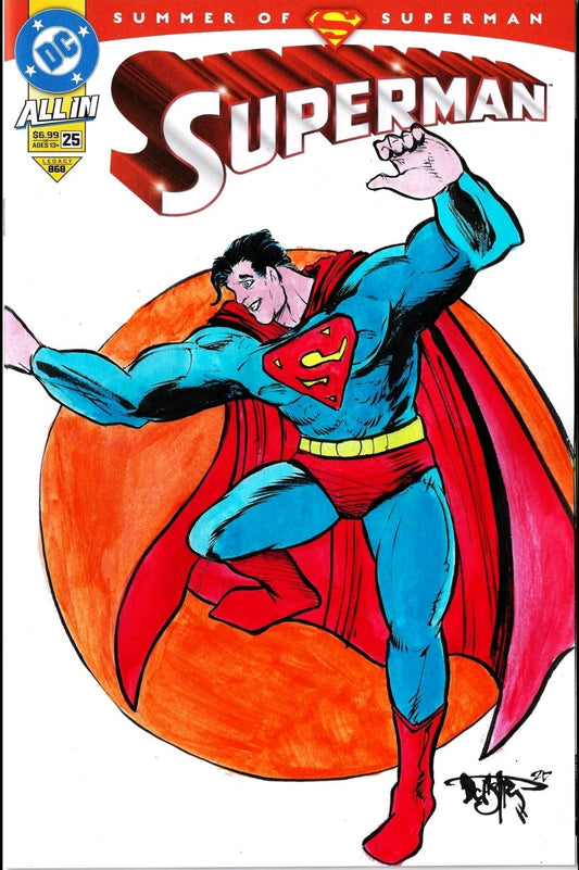 Superman #25 (2025) DC Comic Sketch Variant Cover W Original Dave Castr Art