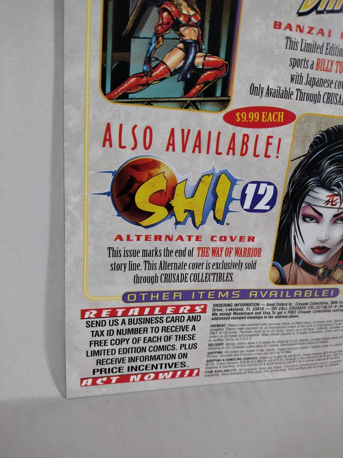 Shi Daredevil Honor Thy Mother #1 (1997) Crusade Comic Bonzai Edition BW NM