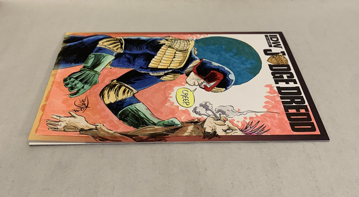 JUDGE DREDD #13 Blank Sketch Variant Cover Comic 2013 W Original Art Dave Castr