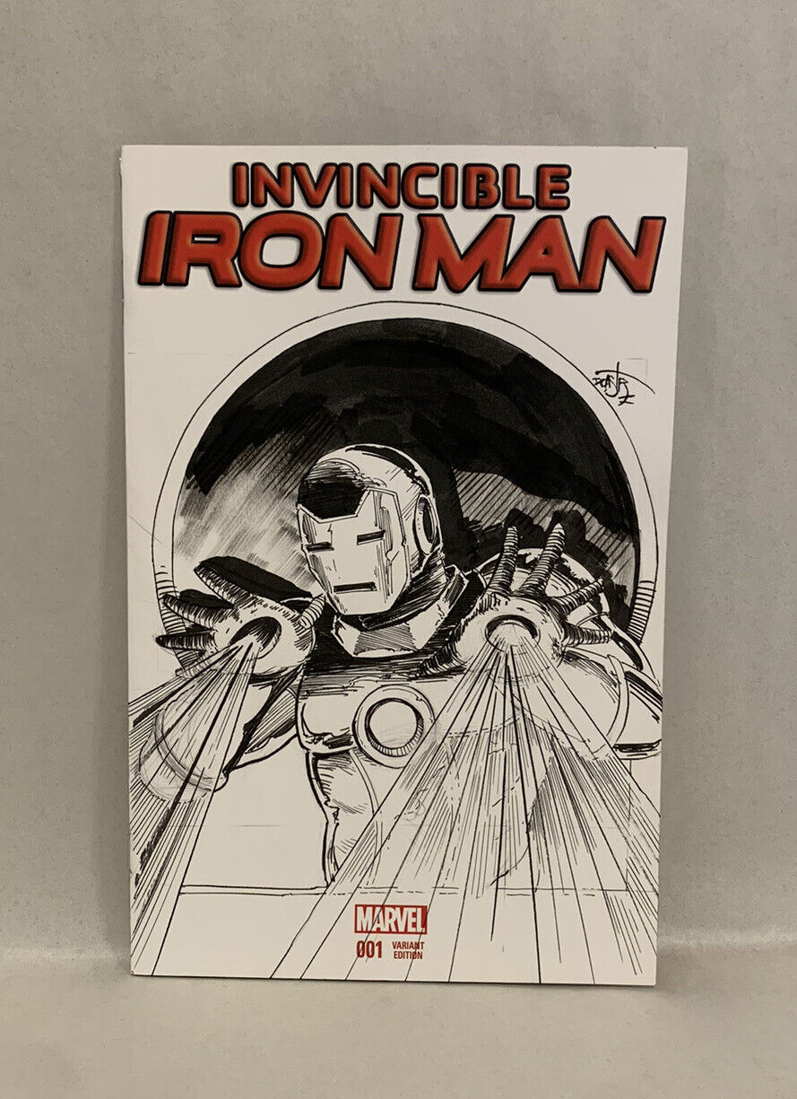 Invincible Iron Man #1 Sketch Variant Cover Comic W Original Art Dave Castr