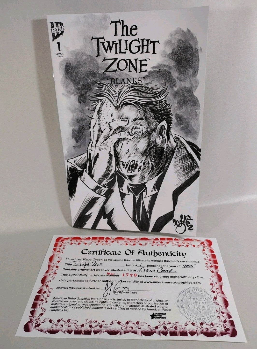 Twilight Zone #1 (2025) IDW Sketch Cover Variant Comic W Original Dave Castr Art