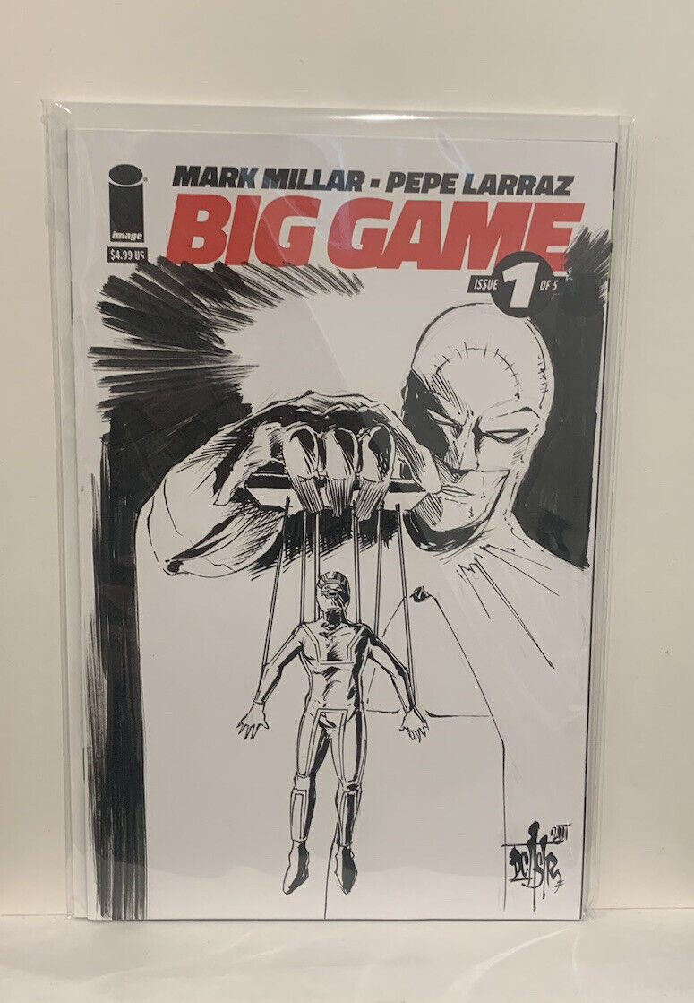 BIG GAME #1 Blank Sketch Variant Cover Comic 2023 W Original Art Dave Castr