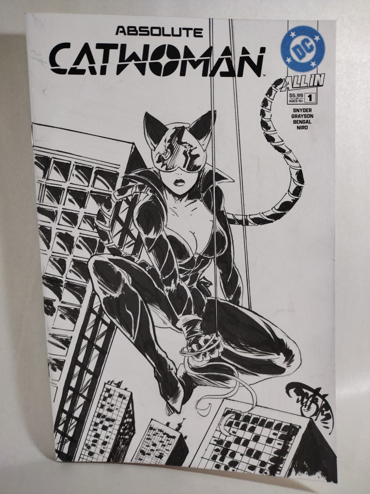 Absolute Catwoman #1 (2026) DC Comic Sketch Var Cover W Original Dave Castr Art