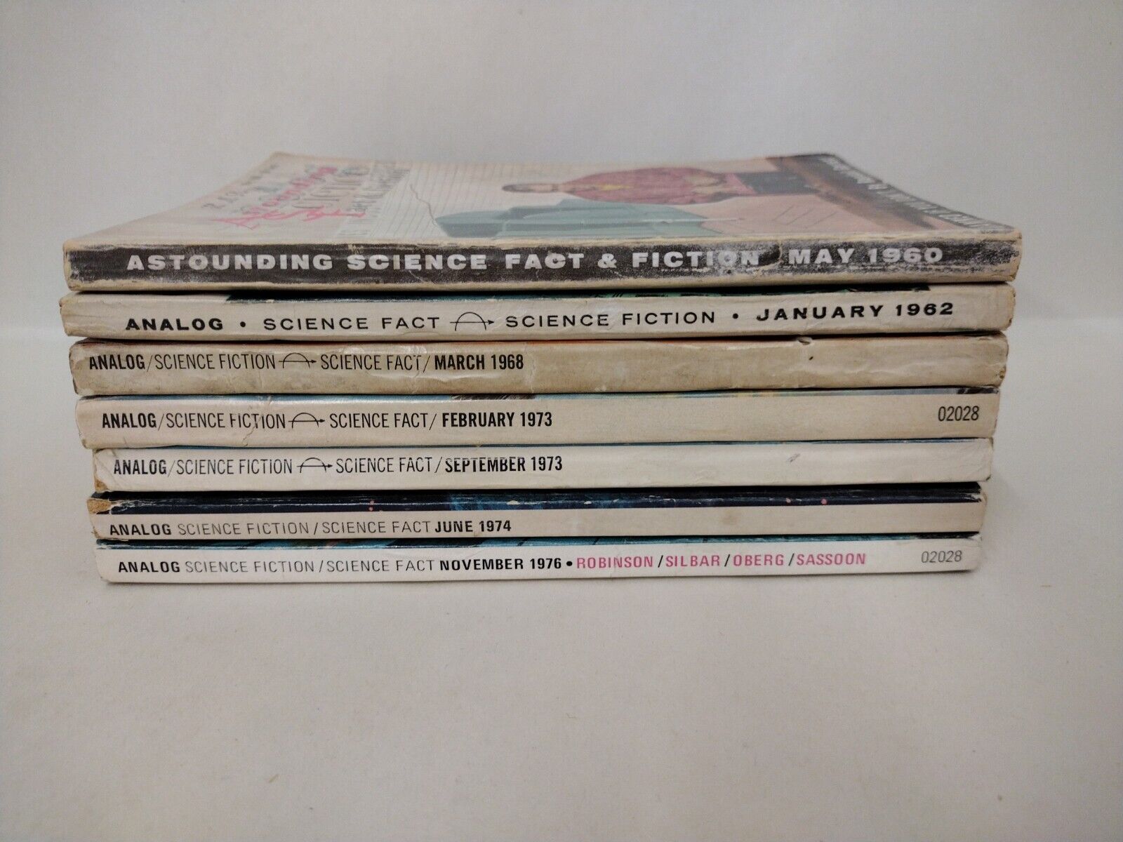 Analog Science Fact Fiction Lot of 7 Pulp Novels 1960-1976 Poul Anderson Aliens