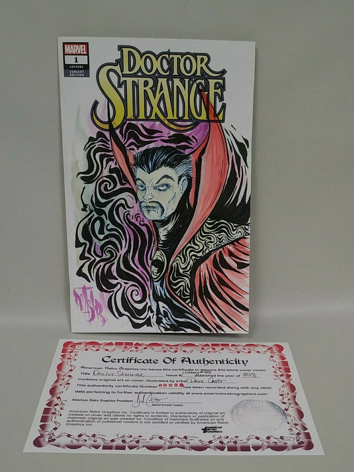 Doctor Strange (2018) #1 Blank Cover Variant Comic W Original DCastr Art COA 220