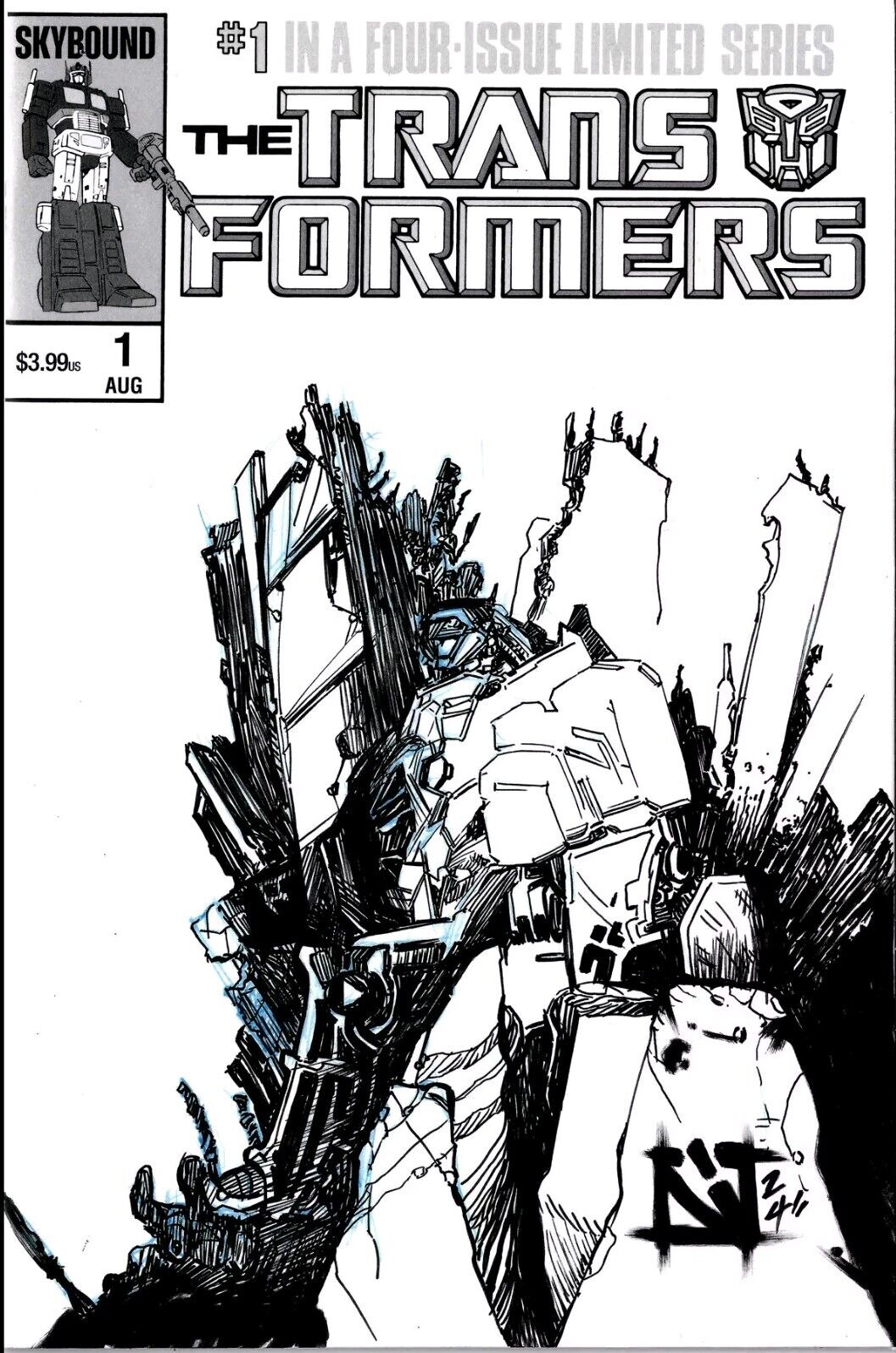 Transformers Facsimile #1 (2024) Image Comic Sketch Variant Cover W Original Art