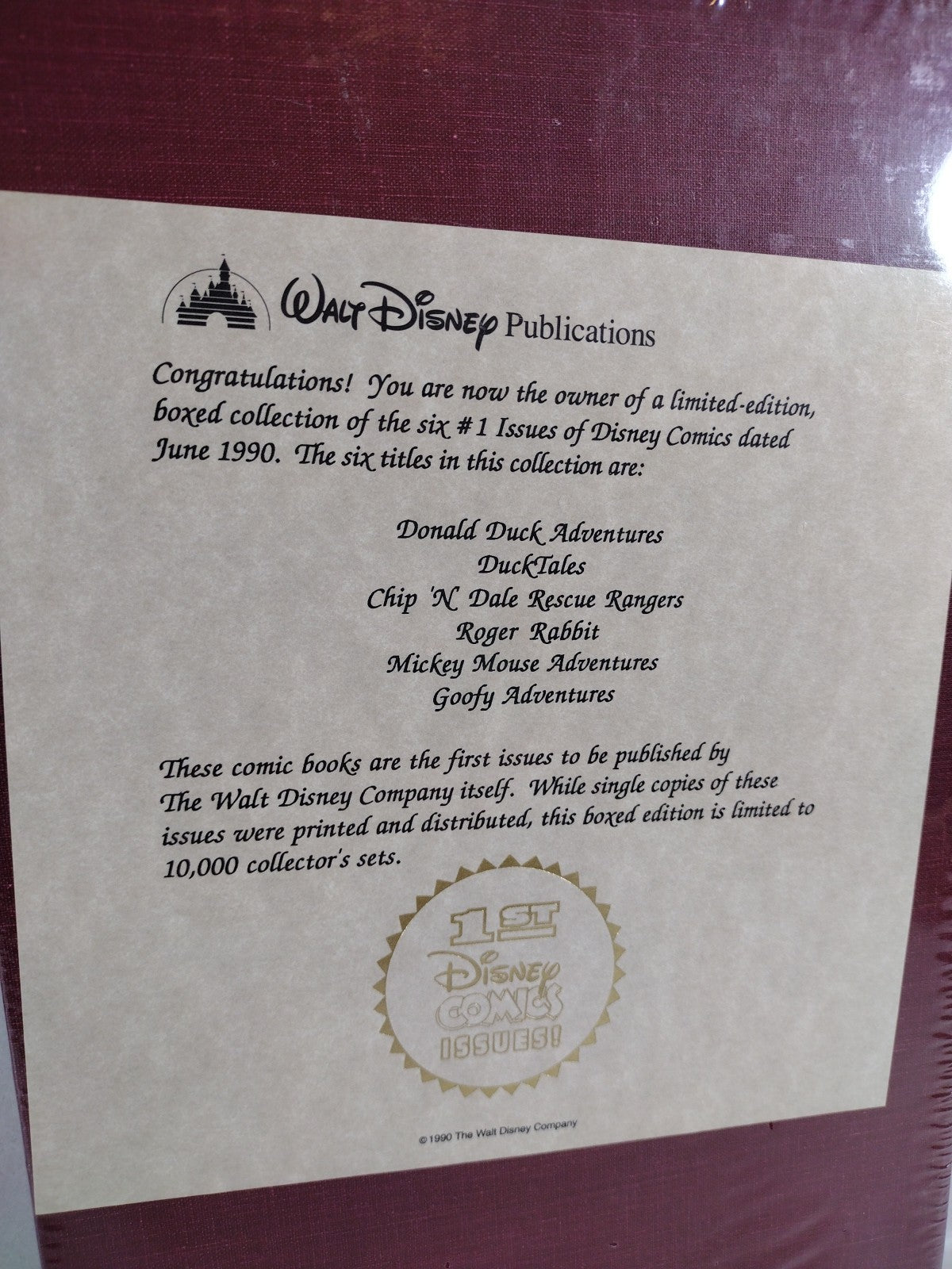 Disney Comics Collectors Edition First Issues June 1990 Box Set Ltd New SEALED