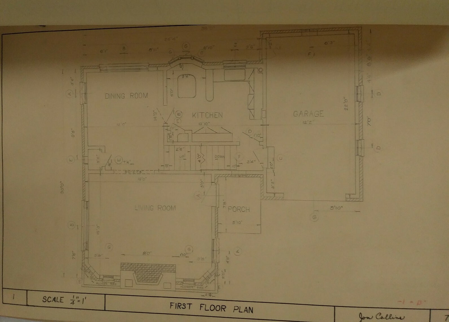 1951 Architectural Drawings Of Jon Collins Later to Become Aeronautical Engineer