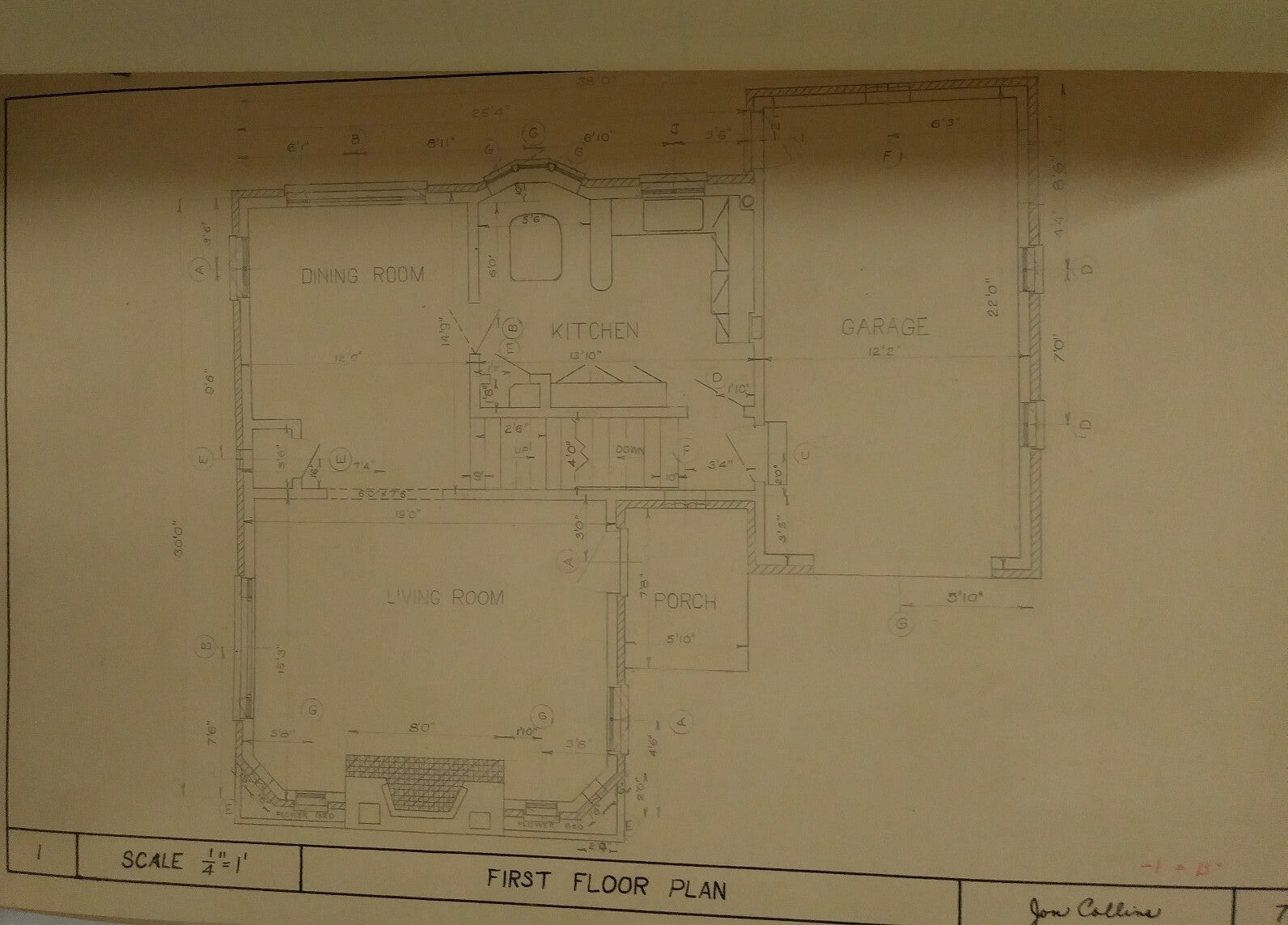 1951 Architectural Drawings Of Jon Collins Later to Become Aeronautical Engineer