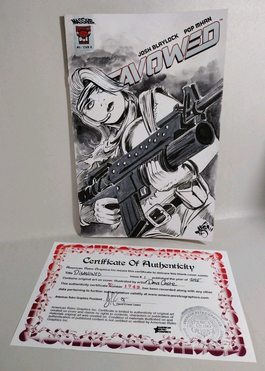 Disavowed #1 (2025) Massive Sketch Cover Comic W Original Dave Castr Peaches Art