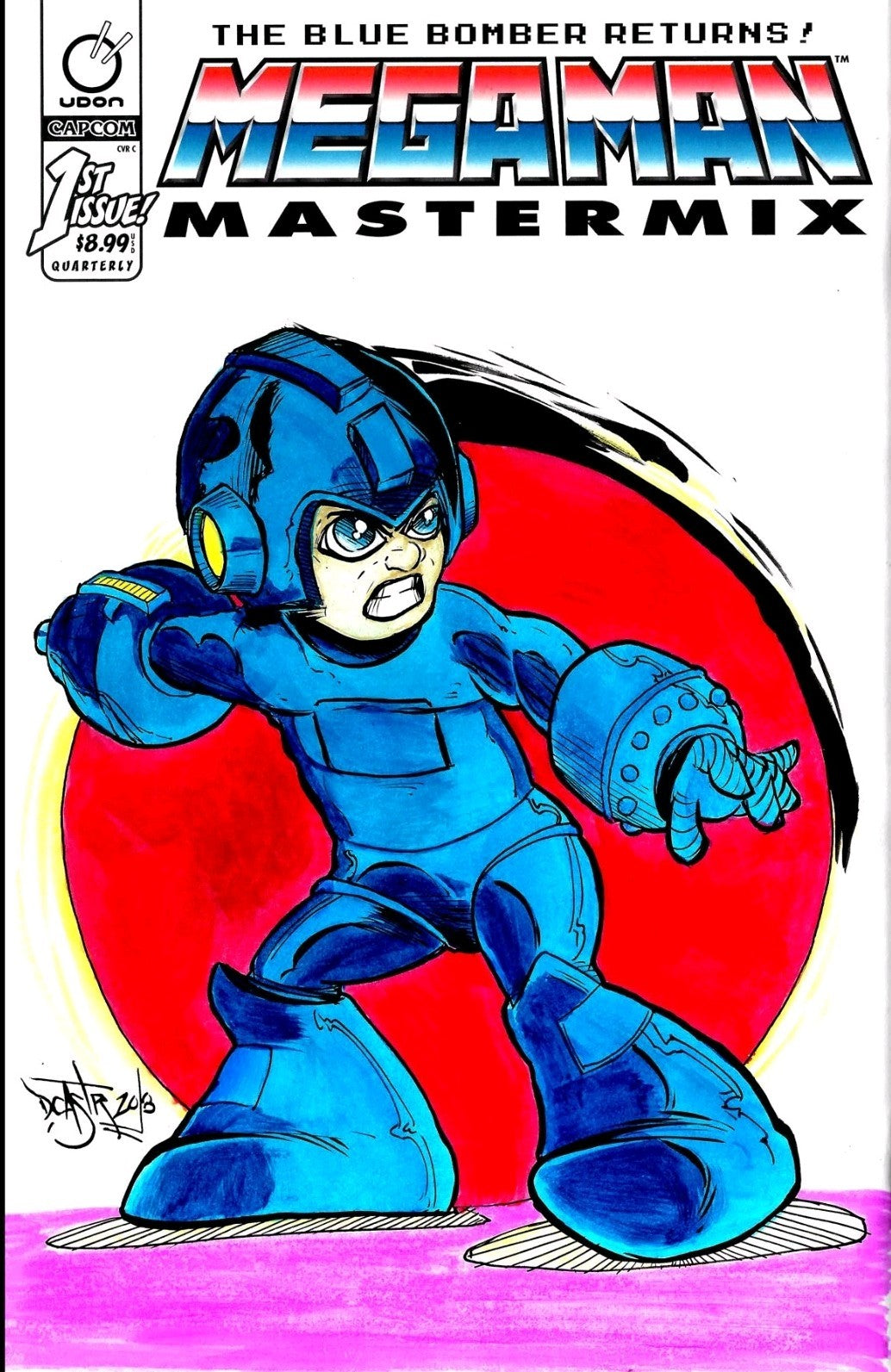MegaMan Mastermix #1 (2018) Udon Capcom Sketch Cover Comic W Original DCastr Art