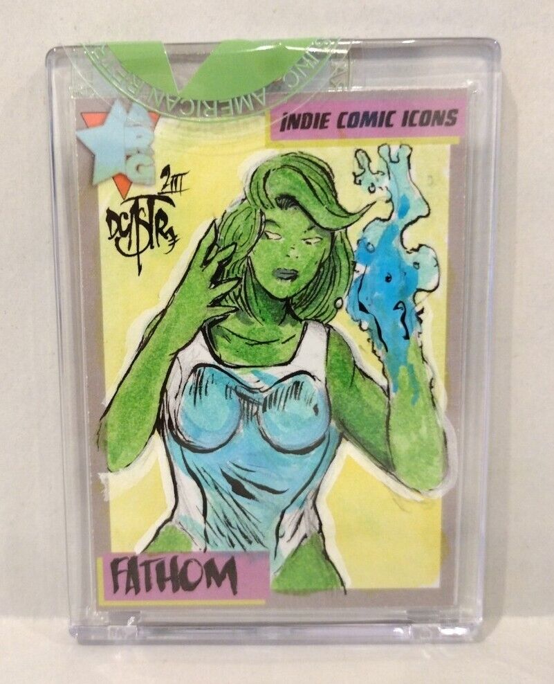 Indie Comic Icons (2023) ARG Sketch Card w Original Elementals Fathom Art DCastr